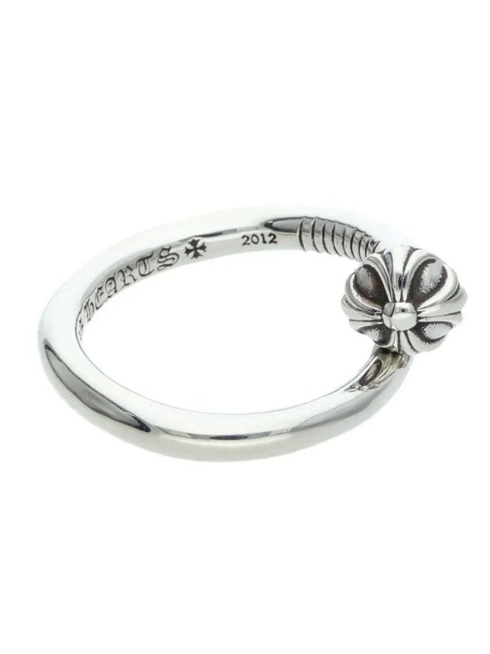 Chrome Hearts Nail Crsball Cross Ball Silver Ring